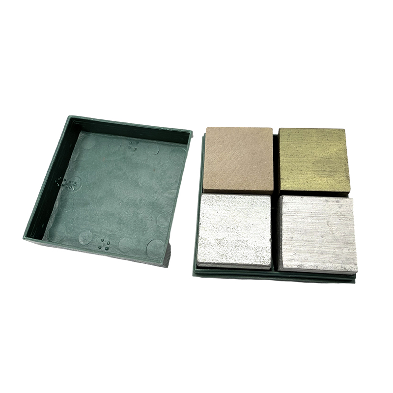 Khối mật độ nhóm khối (đồng, sắt, nhôm, gỗ) để giảng dạy mật độ vật lý